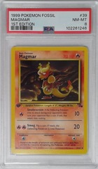 V1700: 1999: Magmar: 39/62: 1ST Edition: Fossil: PSA: 8: NM-MT: 102261246